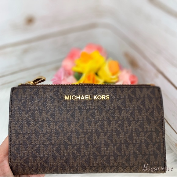 Michael Kors double zip wristlet jet travel wallet - Picture 3 of 8